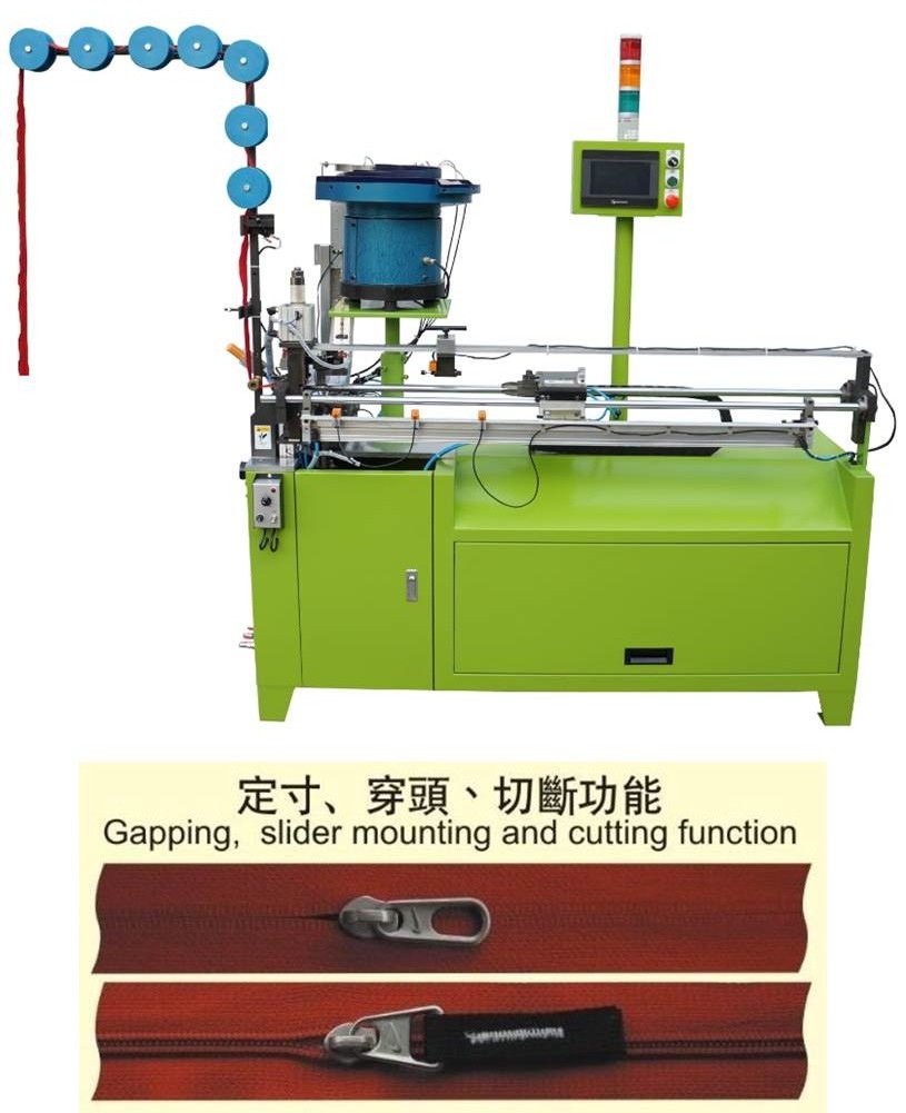 YFN-118NCA Auto nylon gapping & slider mounting and cutting machine by computer control